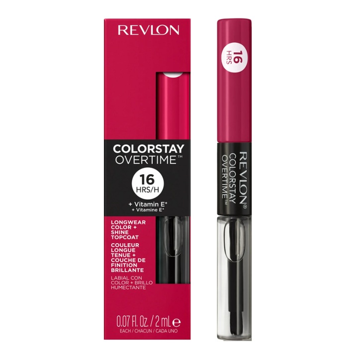 Червило, Revlon, Colorstay Overtime Lipcolor, 010 Non Stop Cherry, Устойчиво на пренасяне, 2 ml