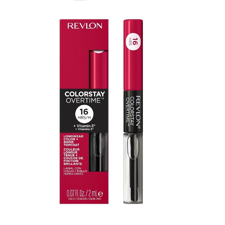 Устойчиво на пренасяне червило, Revlon, Colorstay Overtime Lipcolor, 480 Unending Red, 2 ml