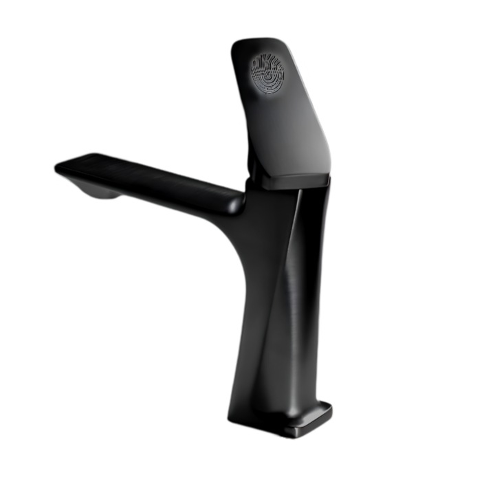 Смесител за мивка BiXXBi Bath X Plus, меден, аератор Newport, керамичен патрон, модерен дизайн, черен