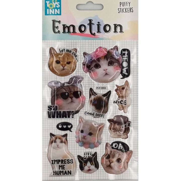 Set de autocolante Emotions Koty Stnux, pentru decorare, +3 ani, 114x205x2mm