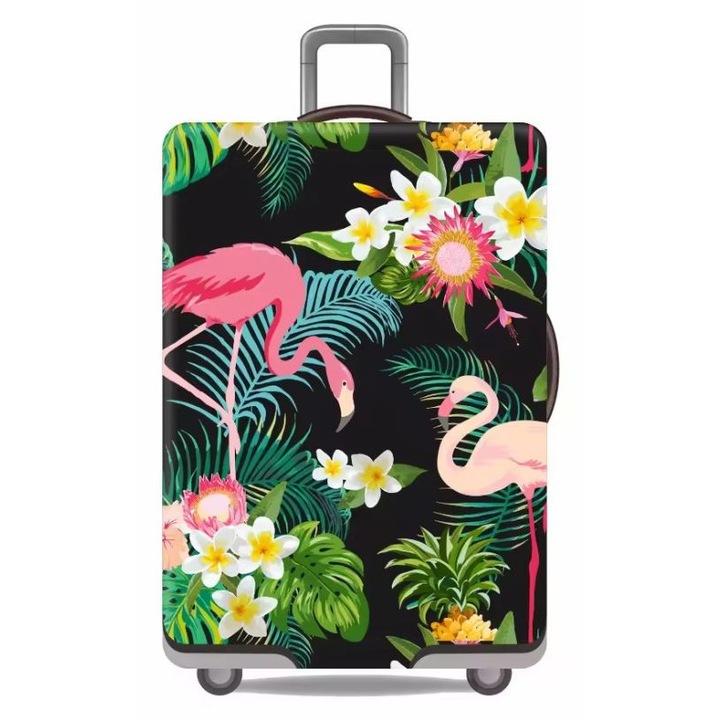 Husa protectie troler model Fashion Flamingo, Roz, marimea L