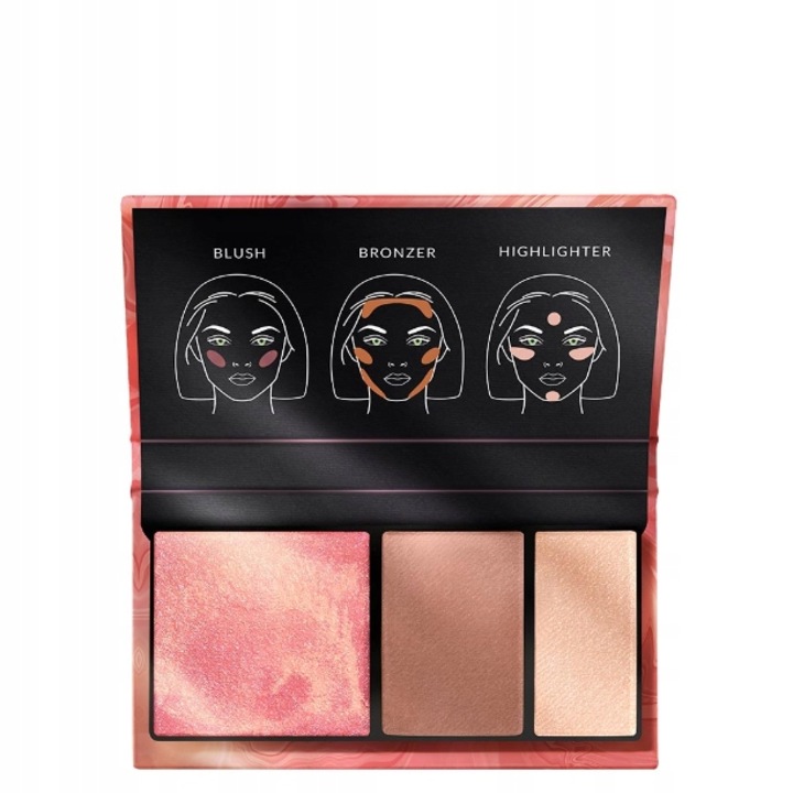 Палитра сенки за очи 3w1 Avon, Sun Kissed, Руж, Бронзант, Хайлайтър