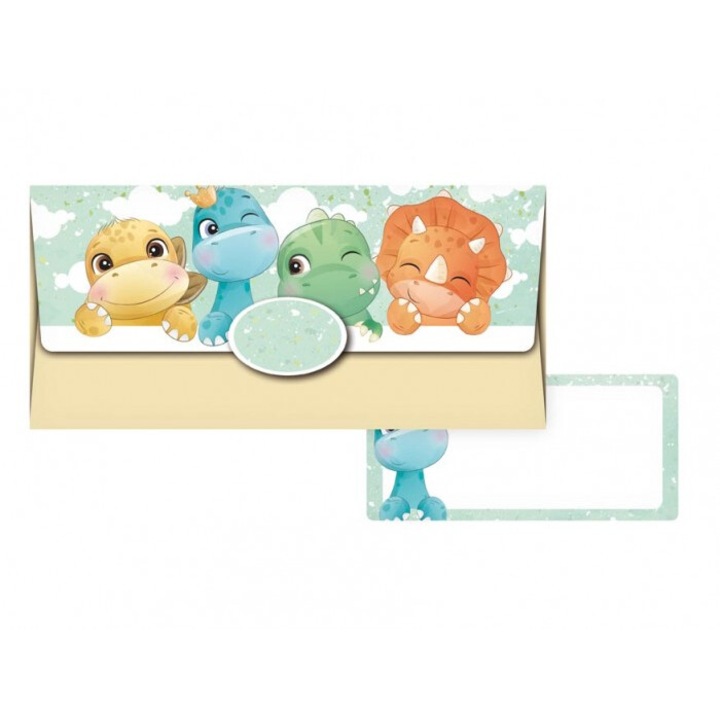 Pénztartó boríték, MFP, dekoratív kártyával, 18x8.5cm