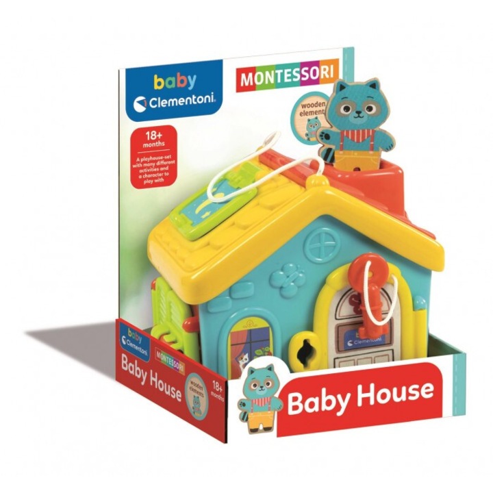 Къща Монтесори, Clementoni, Интерактивна, +18 месеца, многоцветна
