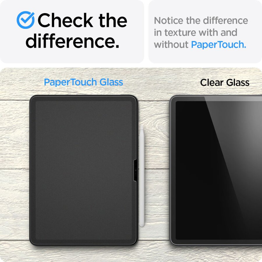 Folie protectie tableta, Spigen, Sticla securizata, Paper Touch pentru iPad Air 11" M2, 2024 transparent mat