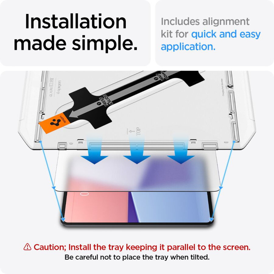 Folie protectie tableta, Spigen, Sticla securizata, Paper Touch pentru iPad Air 11" M2, 2024 transparent mat