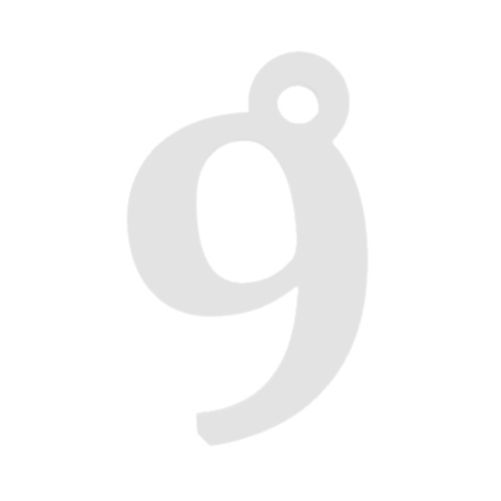 Breloc cifra, "9", pensiuni,71 X 44 mm alb ivory