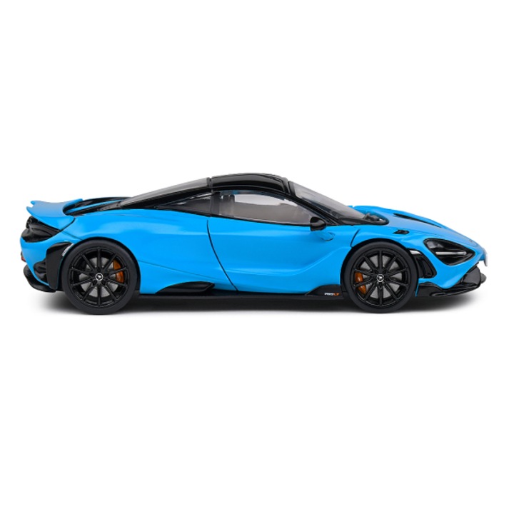 McLaren 765LT V8 Biturbo modell, kék, Solido, 1/43