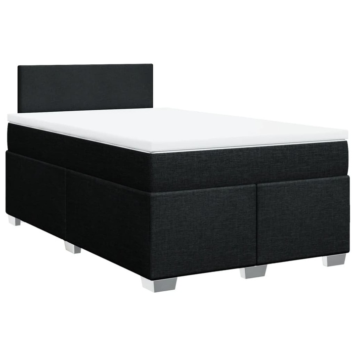 Pat box spring cu saltea vidaXL, negru, 120x190 cm, catifea, 49.06 kg 3288122