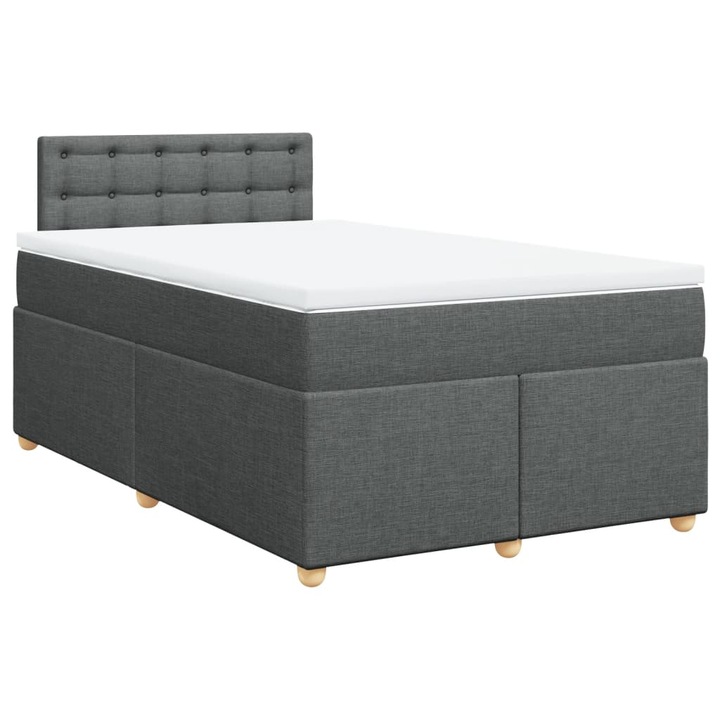 Pat box spring cu saltea vidaXL, gri inchis, 120x190 cm, textil, 48.61 kg 3288934
