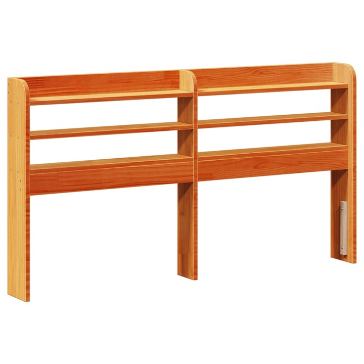 Tablie de pat cu rafturi vidaXL, maro ceruit, 160 cm, lemn masiv pin, 10.3 kg 850946