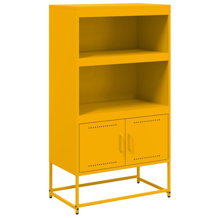 Dulap inalt vidaXL, galben mustar, 68,5x38,5x123,5 cm, otel, 19.45 kg