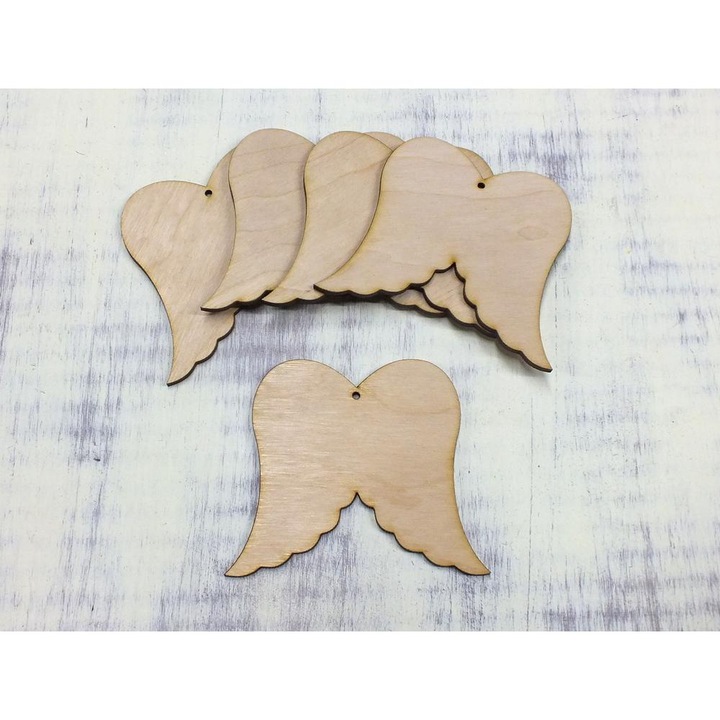 Естествено дърво - Ангелски крила 8см 5бр/оп