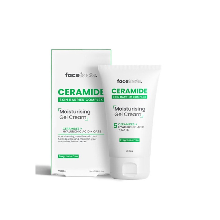 Крем - гел за лице, Face Facts, Ceramide, Хидратиращ, 50 мл