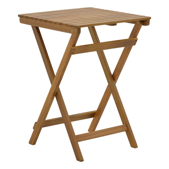 Маса Puzzle-home Lazio, Естествено акациево дърво, 50x50x70 см