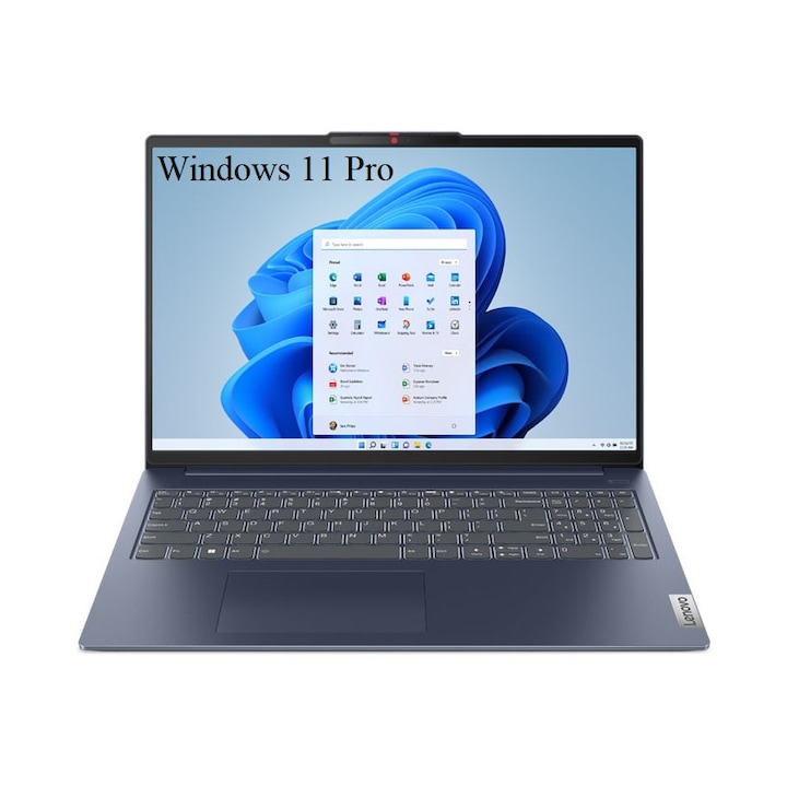 Laptop Lenovo IdeaPad Slim 5 16ABR8, 16" WUXGA 1920x1200 IPS 300nits Touch Screen, AMD Ryzen 7 7730U 8-core, 16 GB DDR4, 512 GB SSD m2 PCIe, AMD Radeon™ Graphics, Windows 11 Pro, Aluminium Case 1.89 kg Abyss Blue