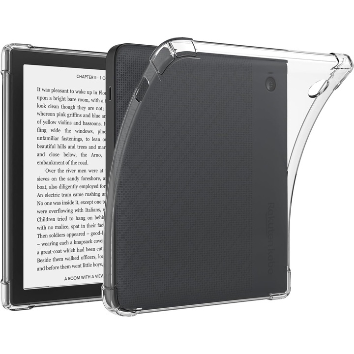 Husa eBook Reader, Compatibila cu 7" Kobo Libra Colour (Model N428) / Kobo Libra 2 (Model N418), rezistenta la zgarieturi, Transparent