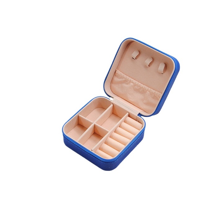 Cutie de bijuterii Serene Sense®, Usor de transportat, poate stoca ceasuri, rujuri, coliere, bijuterii, albastru