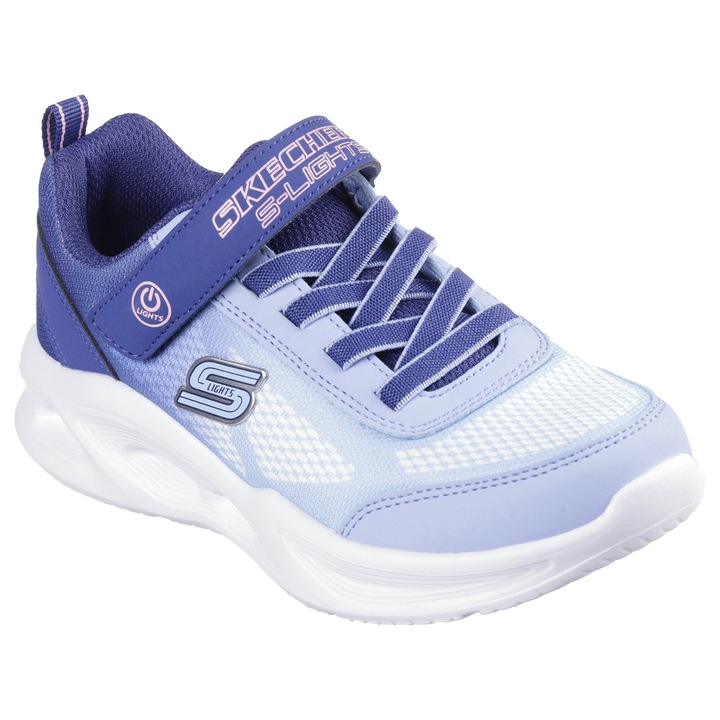 Skechers, Спортни обувки S-Lights Sola Glow с LED светлини, Син