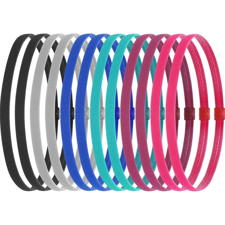 12 db sportfejpánt készlet, csúszásgátló, poliészter, sokszínű, univerzális méretű