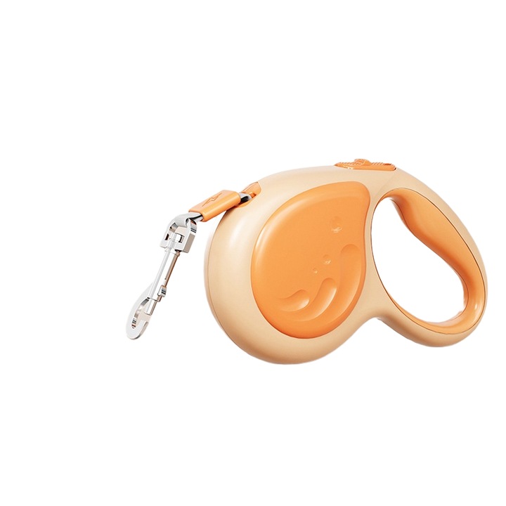 Lesa retractabila pentru caini mici si mijlocii, rezistenta la explozie, portocaliu