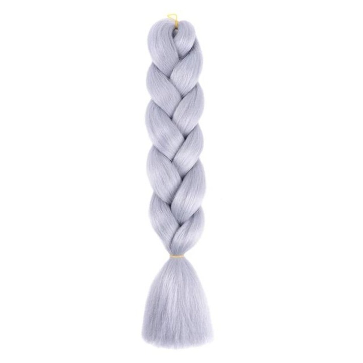 Extensie colorata de par o culoare pentru impletituri coada 486 - Argintiu