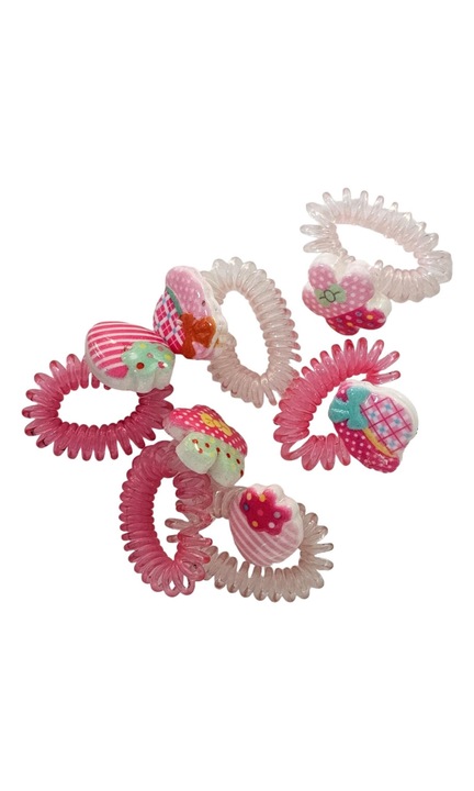 Set 6 clame de par pentru Fetite, cu detaliu floare, capsuna si palarie