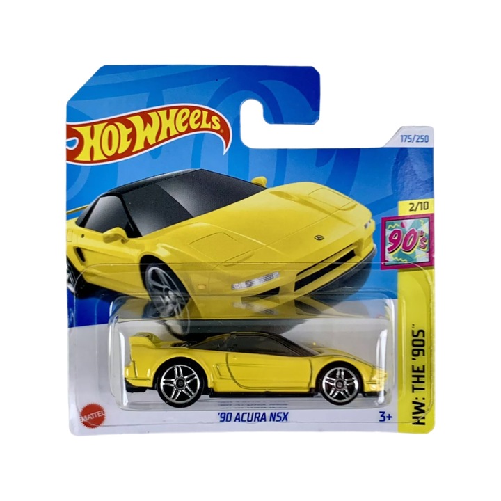 Masinuta Hot Wheels '90 Acura NSX, galben, 1:64 - Model 2024