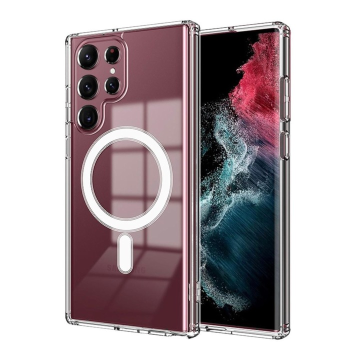 Husa de Protectie, Compatibila cu Samsung Galaxy S24, MagSafe, silicon, transparenta