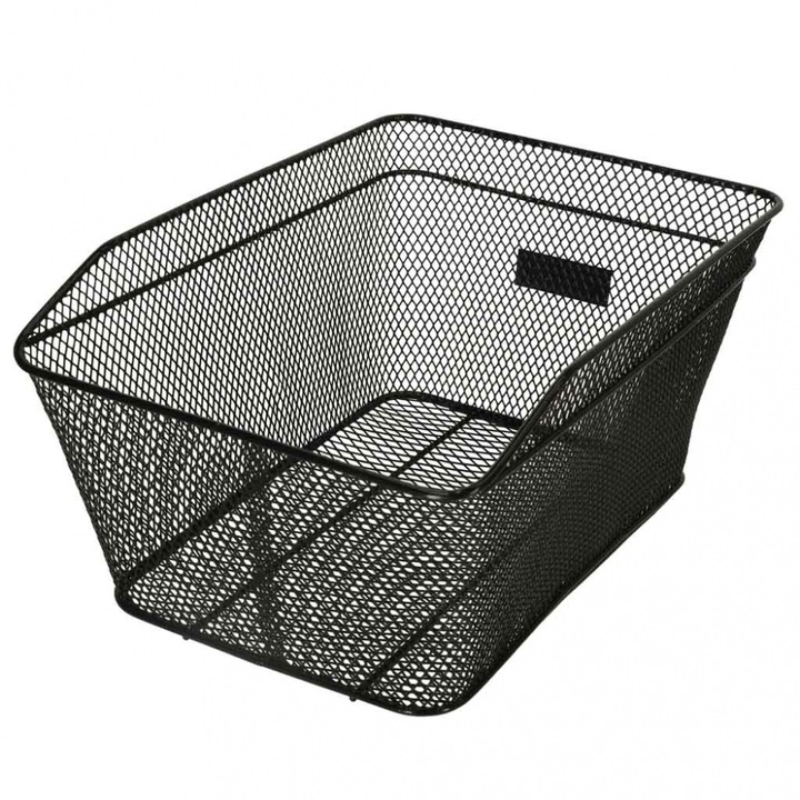 Cos spate pentru bicicleta, Ikonka, din metal, capacitate maxima 25 kg, dimensiune 41 x 28.5 x 19 cm, Black