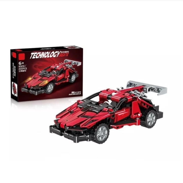 Set de constructie Masina sport, 222 piese, rosu