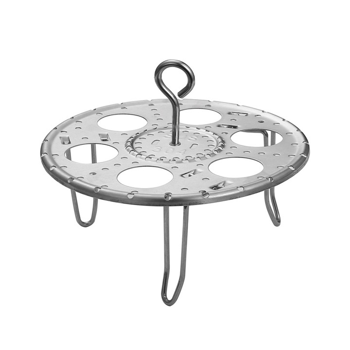 Állvány tojásfőzéshez, JENUOS®, 17,5*13,5 CM, rozsdamentes acél, összecsukható, ezüst