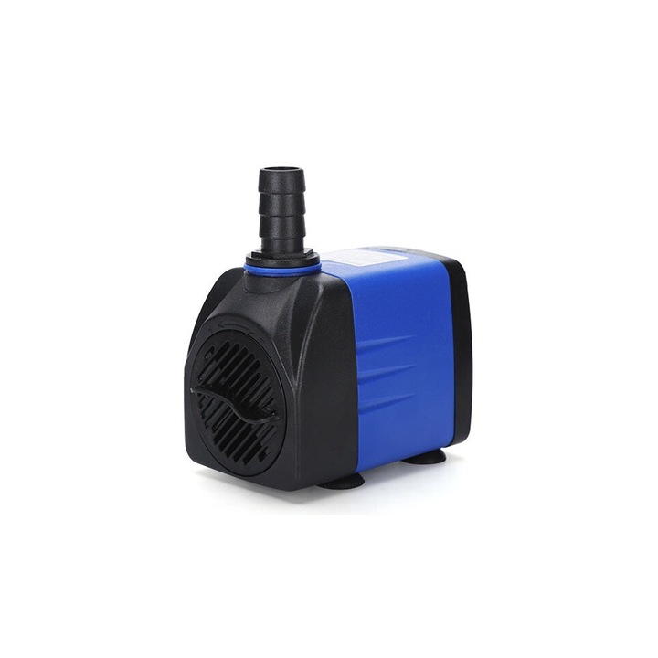JYMM szivattyú, 15W, 800L/H, rendkívül csendes, 2 fúvókával, fekete/kék