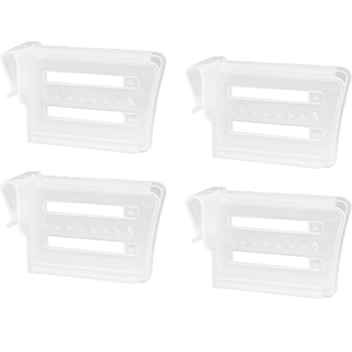Set 4 separatoare frigorific, extensibile 8x5x3cm/12x5x3cm, polipropilena, alb