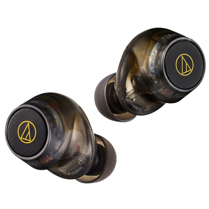 Audio-Technica ATH-CKS30TW+TBK True Wireless aktív zajszűrős vezeték nélküli fülhallgató, áttetsző fekete