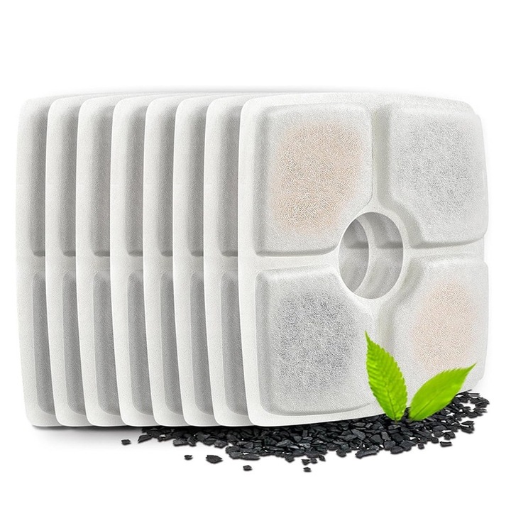 Комплект от 8 филтъра Ronyes за диспенсър за вода, пречистване и йонизация, активен въглен, 12,5x12,5 cm