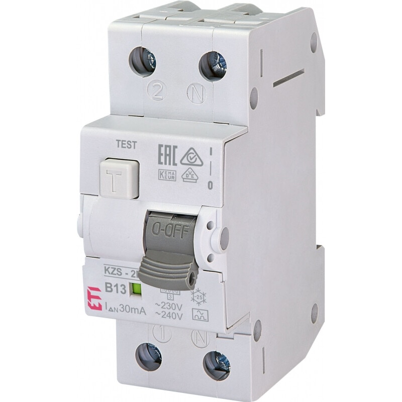 Intrerupator diferential RCBO, 1P+N, 13A, 30mA, 10kA, curba B, tip A ...