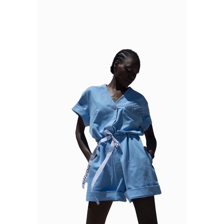 Natasha jumpsuit, pamut, kék, XS INTL