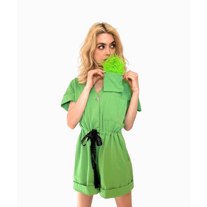 Natasha Jumpsuit, Kötött, Zöld, XS INTL