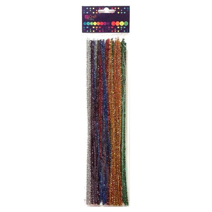 Set sarma plusata dp Craft, Metalizate, Multicolor, 40 bucati, 0.4x30cm