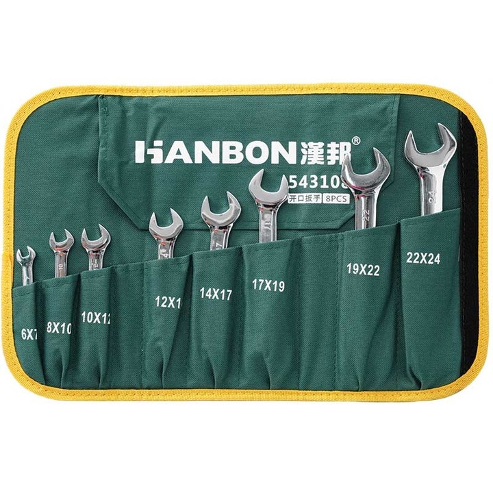 Комплект гаечни ключове Cr-V 8 (6-24 mm) - Hb543108