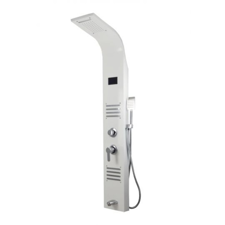 Хидромасажен душ панел от неръждаема стомана 5 функции Digital Thermo White Satin