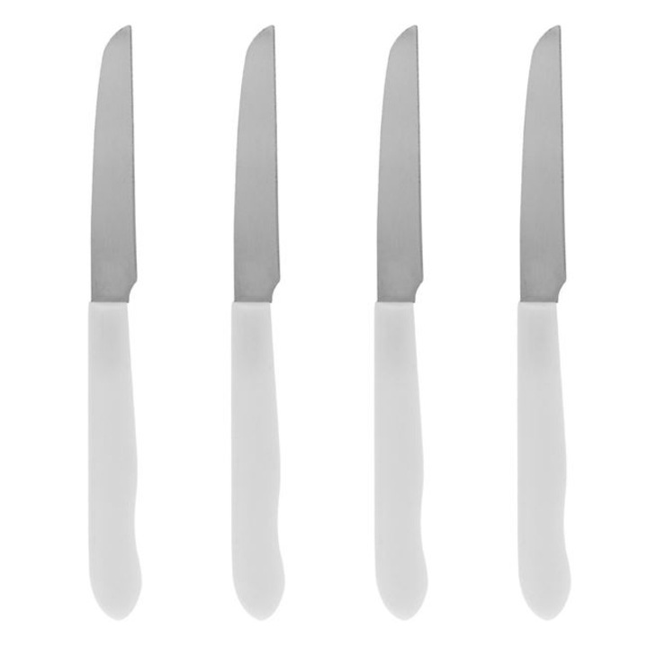 Fehér rozsdamentes acél kések fehér nyéllel 19cm - 4 db