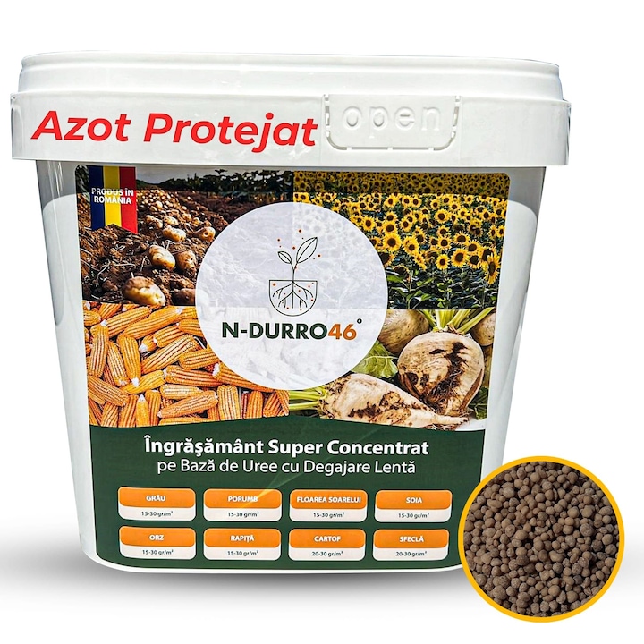 Ingrasamant cu Azot si Extracte Humice - N-Durro 46, 46% N, Efect 100 Zile, 4 kg