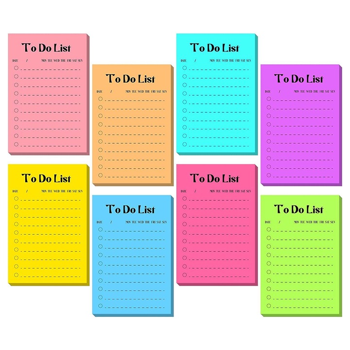 Set 8 Blocuri Note Adezive To Do List Multicolor 10x15cm