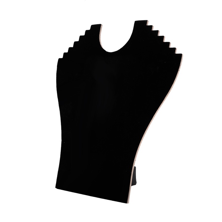 Suport de prezentare pentru coliere, Flanel, Negru, 24x23 cm