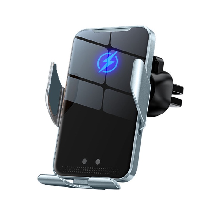 Suport auto pentru telefon, wireless, incarcare prin inductie infrarosu, structura din aliaj, dimensiuni compacte