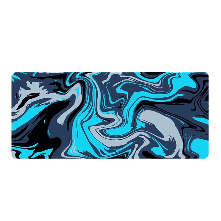 Mousepad set Fokelyi, dreptunghiular 40x70x0.3cm, negru si albastru, material cauciuc natural antiderapant