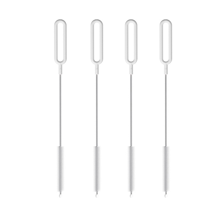 Set perii de curatat paie, Cozevdnt, 4 bucati, alb, plastic