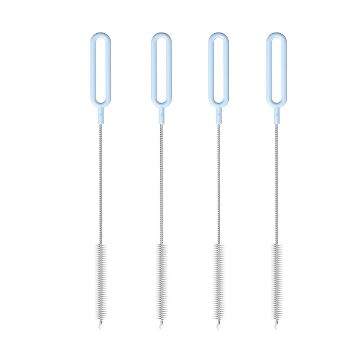 Set perii de curatat paie, Cozevdnt, 4 bucati, albastru, plastic